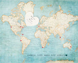 Alternative Wedding Guestbook - World Map
