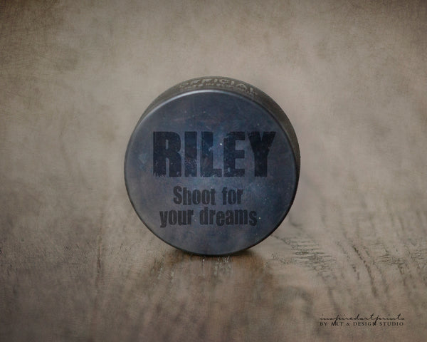 Custom Hockey Puck Sports Picture with Name