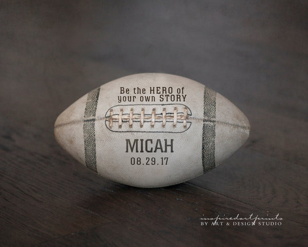 Custom football picture with name and birthday