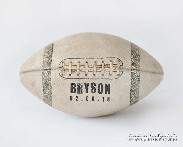 Custom Football Sports Art with name and birthday