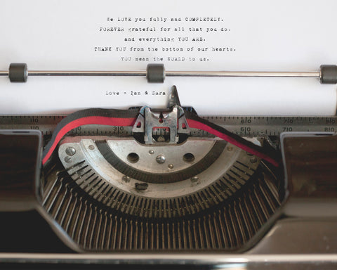Wedding Vow Typewriter Print 