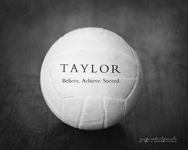 Custom Volleyball Name Art with Inspirational Quote