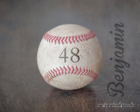 personalized baseball sports art print with name