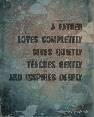 Dad Gift Father Poem Rustic Print