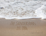 Beach Decor, Personalized Names In Sand Photo, Anniversary Gift, Housewarming Gift, Coastal Decor, Nautical Decor, Beach Writing, Wall Art
